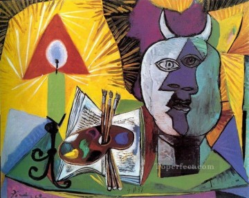 Palette candle Tete Minotaure 1938 cubism Pablo Picasso Oil Paintings